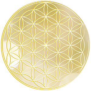 Banner Blume des Lebens in warmem gelben Licht